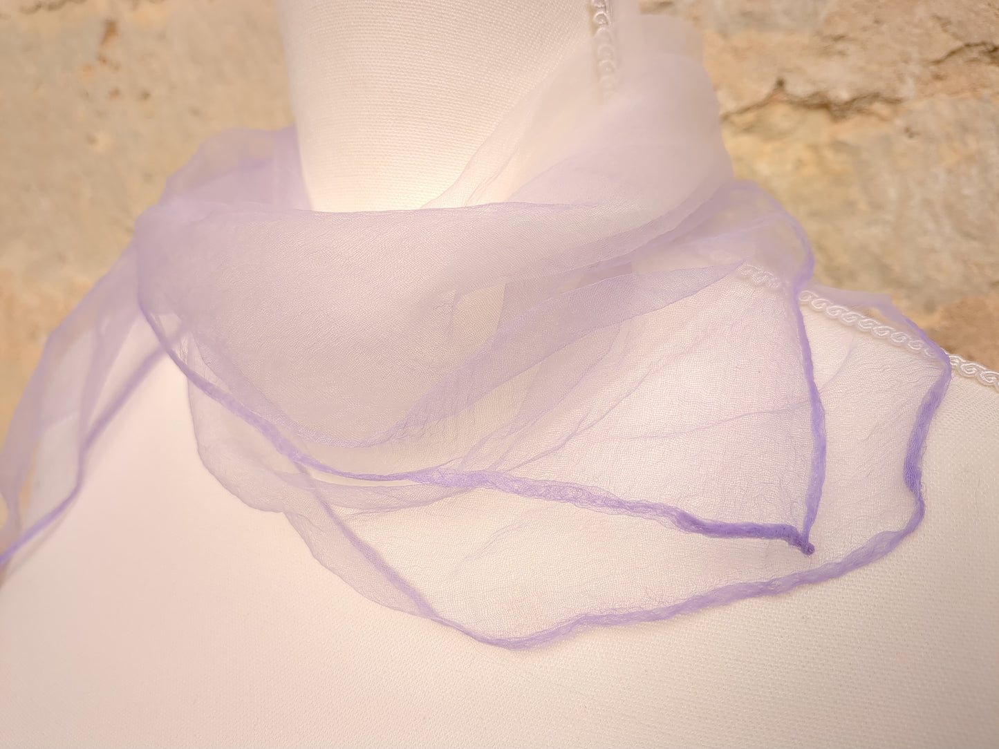 Vintage Sheer Light Purple Scarf