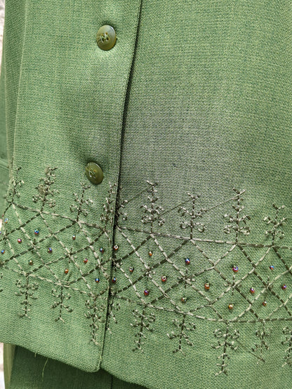 Alfred Dunner Forest Green Vintage Pantsuit