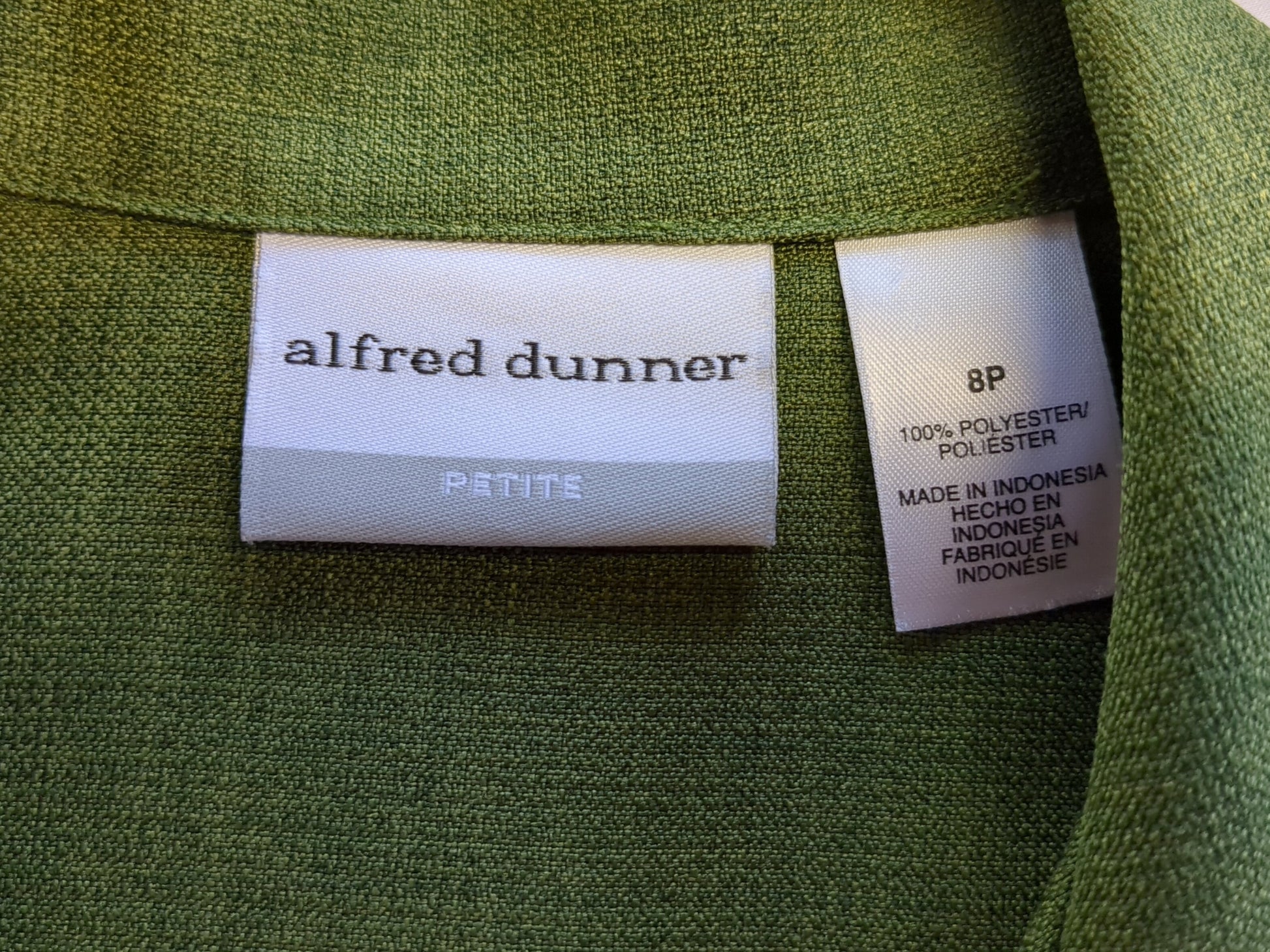 Green garment with Alfred Dunner label