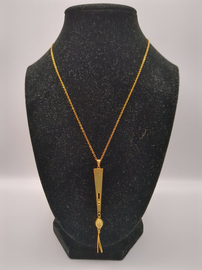 Vintage Gold-Plated Fan Necklace