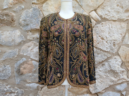 Diane Freis Vintage Beaded Silk Jacket Excellent Condition