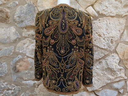 Diane Freis Vintage Beaded Silk Jacket Excellent Condition