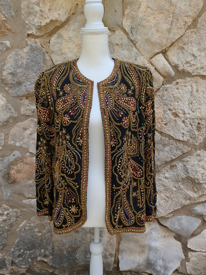 Diane Freis Vintage Beaded Silk Jacket Excellent Condition