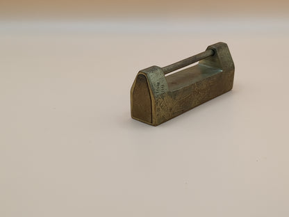 Vintage Asian Brass Padlock Set With Key - Engraved Brass - Lock - Paperweight