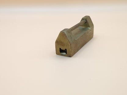 Vintage Asian Brass Padlock Set With Key - Engraved Brass - Lock - Paperweight