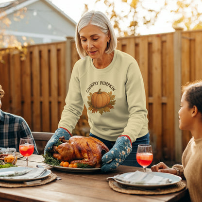 Country Pumpkin Unisex Lightweight Crewneck Sweatshirt, Fall Apparel, Autumn Fashion, Cozy Gift, Pumpkin Spice Lover