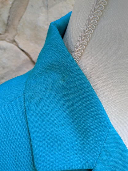 Vintage Short-Sleeved Semi-Formal Jacket Turquoise Sag Harbor