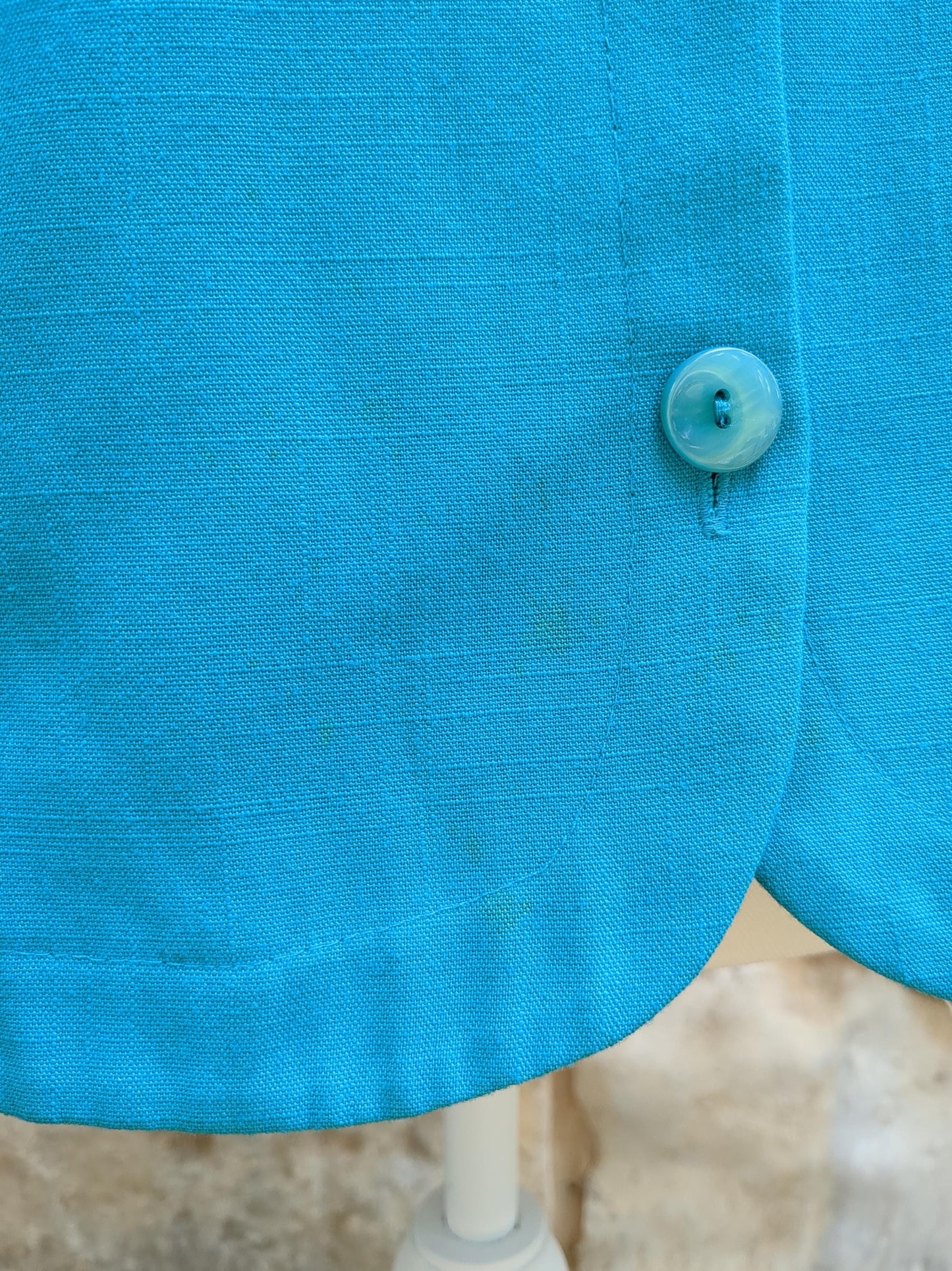 Vintage Short-Sleeved Semi-Formal Jacket Turquoise Sag Harbor