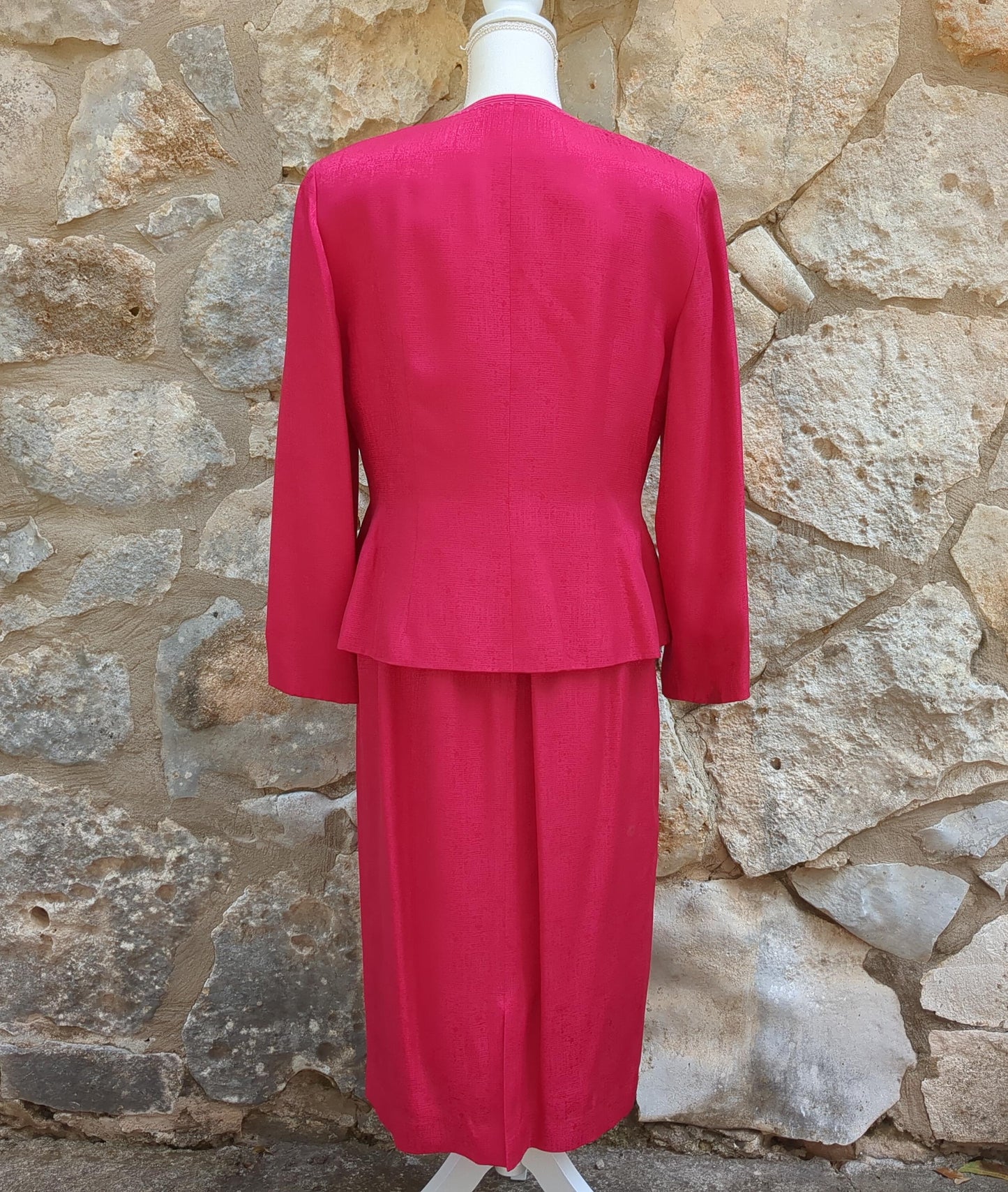 Adrianna Papell Fuchsia Skirt Suit Set Vintage