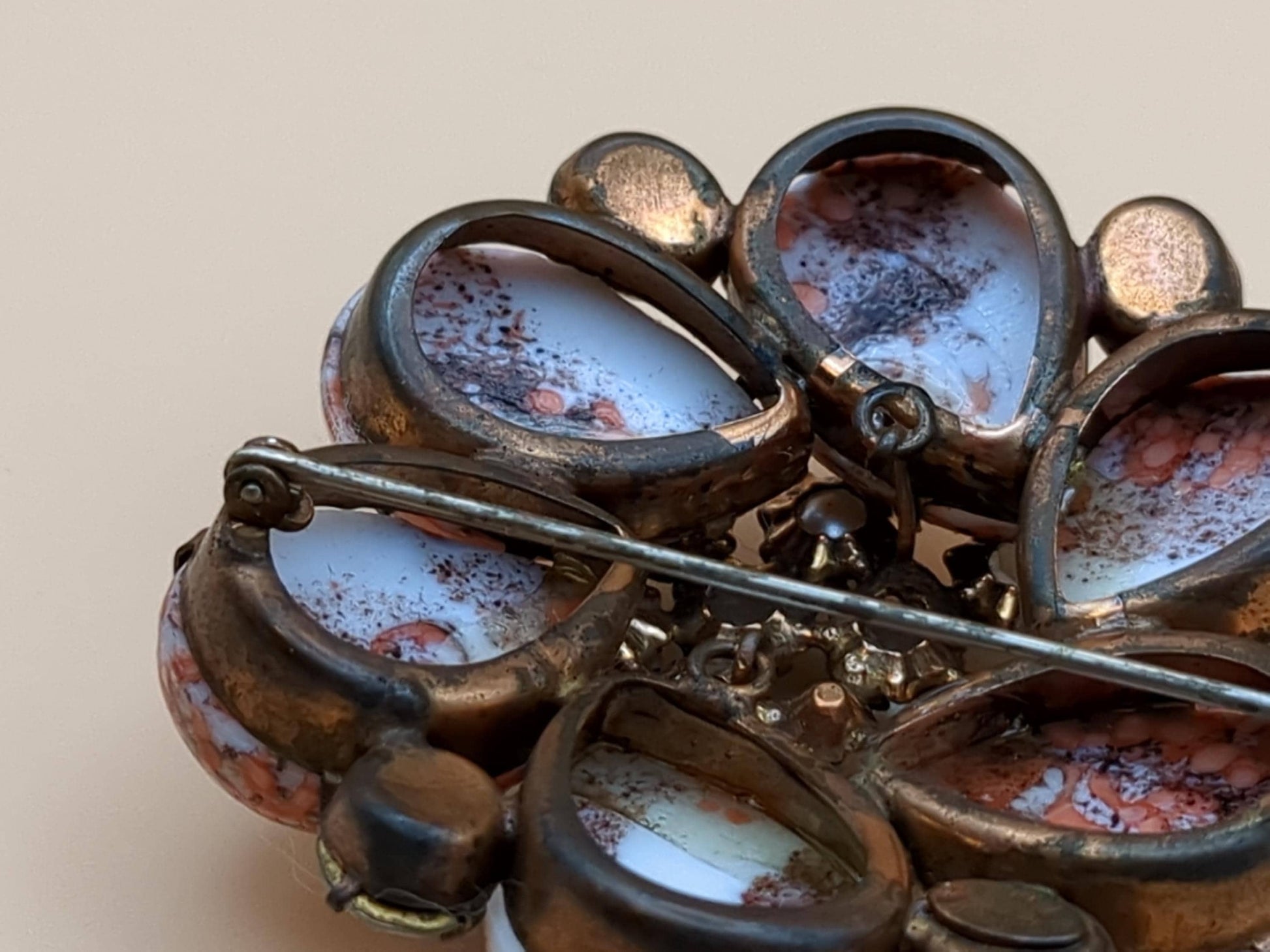 SCHREINER of New York Vintage Flower and Rhinestone Brooch