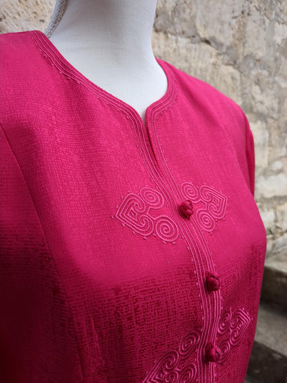 Adrianna Papell Fuchsia Skirt Suit Set Vintage