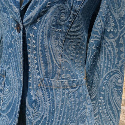 NWOT Blue Denim Filigree Blazer