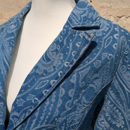 NWOT Blue Denim Filigree Blazer