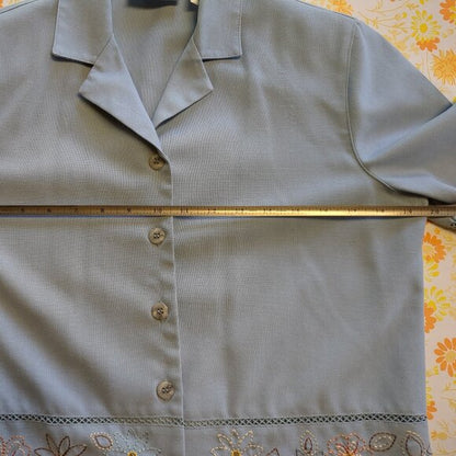 Alfred Dunner Blue Embroidered Pantsuit Vintage