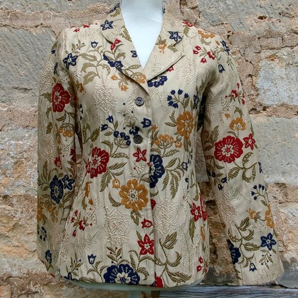 Alfred Dunner Floral Embroidered Blazer