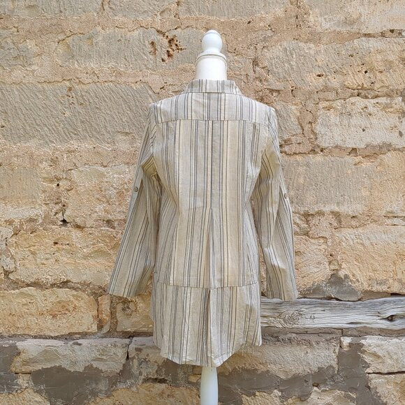 NWT Simply Noelle Striped Off-White Tunic