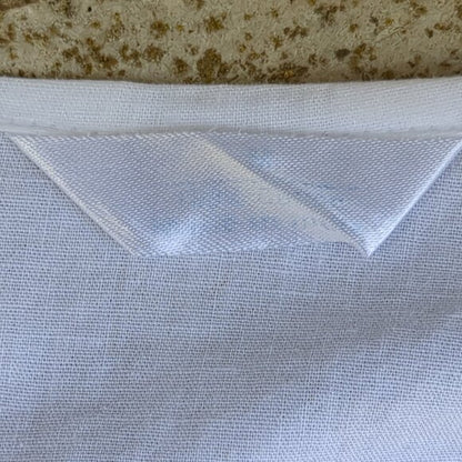 White With Green Embroidery Linen Top